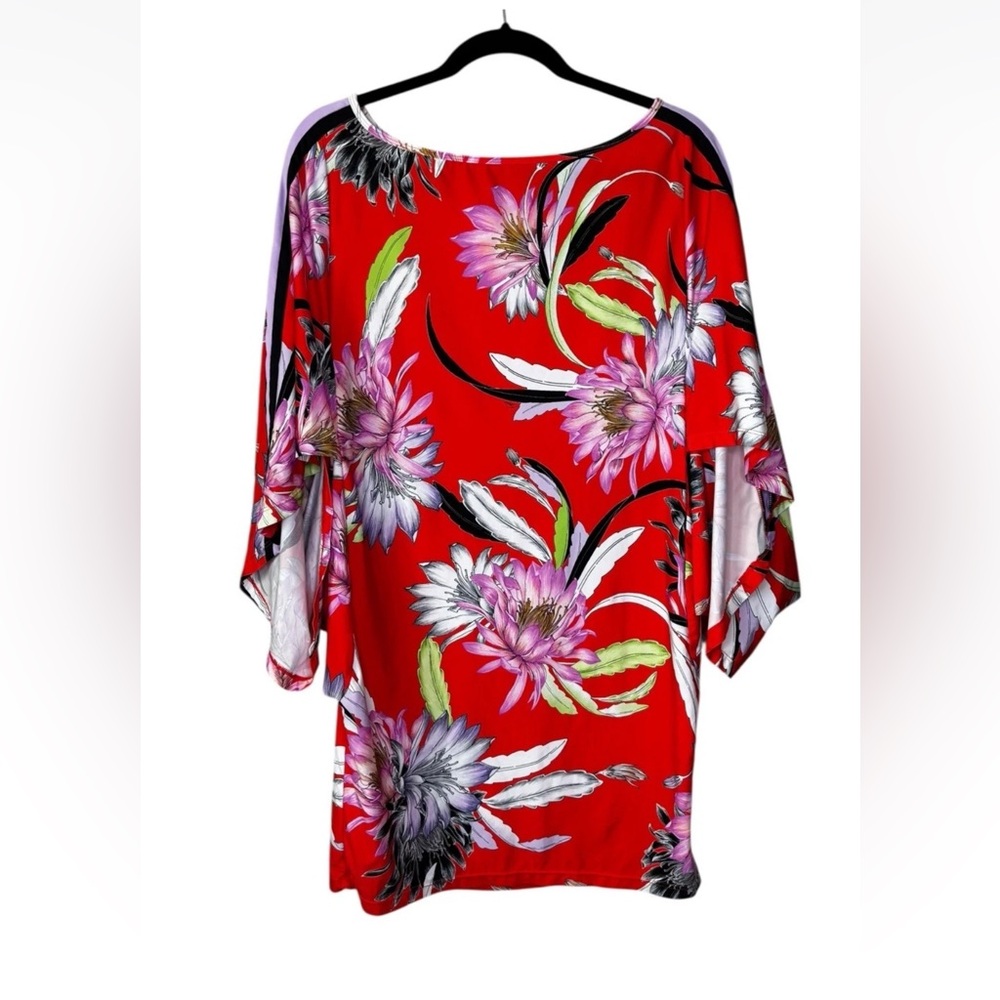 Trina Turk Shangri La Floral Tunic Size Large L Kimono Beach Coverup Mini Dress - Picture 3 of 6